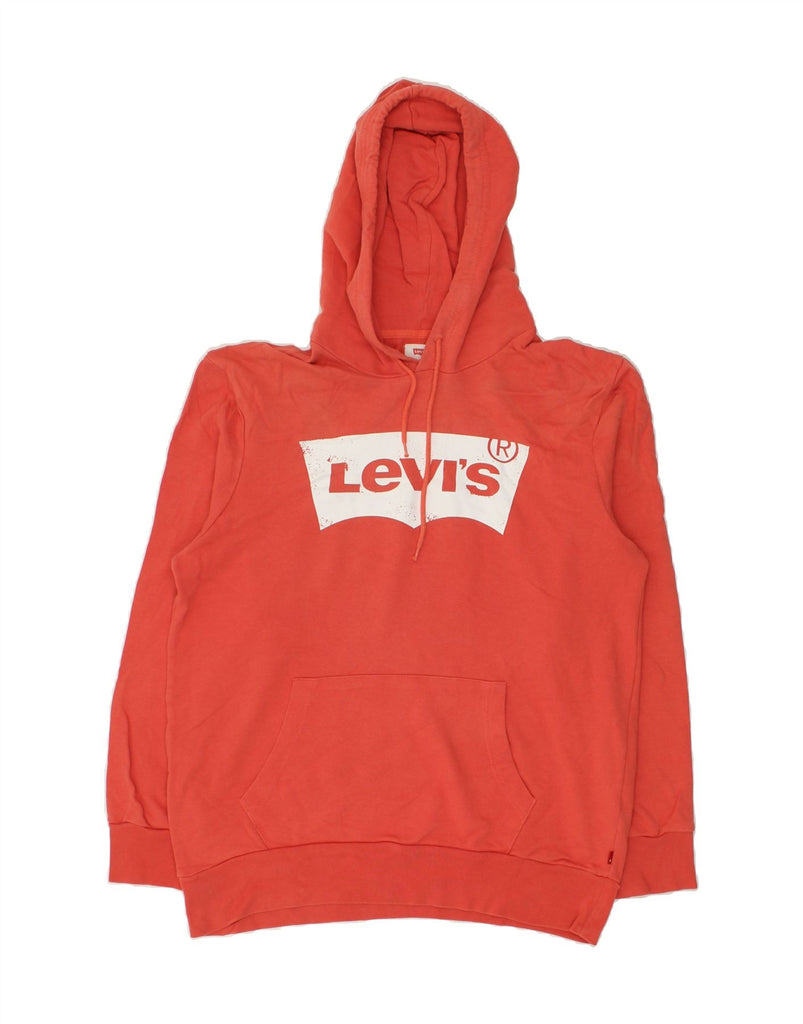 LEVI'S Mens Graphic Hoodie Jumper Large Orange Cotton | Vintage Levi's | Thrift | Second-Hand Levi's | Used Clothing | Messina Hembry 