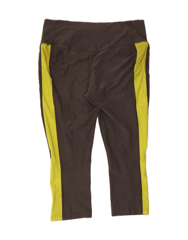 NIKE Womens Dri Fit Capri Leggings UK 14 Medium  Grey Colourblock Vintage Nike and Second-Hand Nike from Messina Hembry 