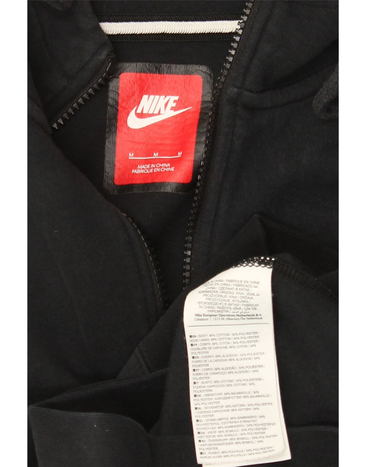 Nike Mens Zip Hoodie Sweater Medium Black Cotton