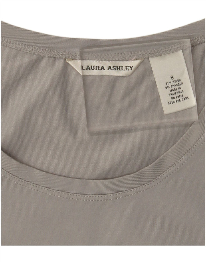 LAURA ASHLEY Womens Vest Top UK 10 Small Grey Nylon