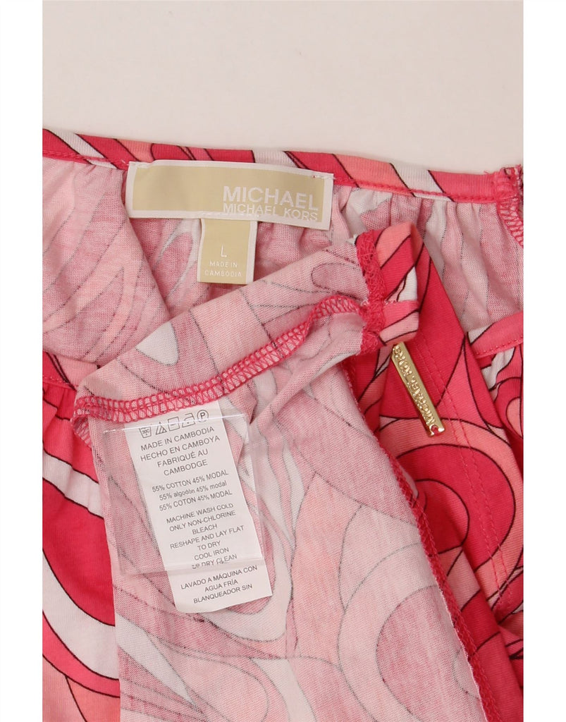 MICHAEL KORS Womens 3/4 Sleeve Blouse Top UK 16 Large Pink Paisley Cotton Vintage Michael Kors and Second-Hand Michael Kors from Messina Hembry 