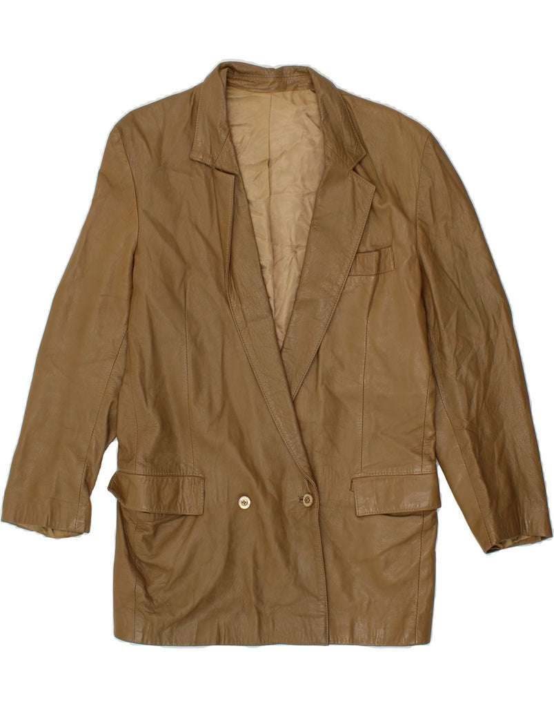 VINTAGE Womens Leather Coat IT 48 XL Brown Leather Vintage Vintage and Second-Hand Vintage from Messina Hembry 