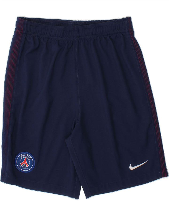 NIKE Boys Dri Fit Shorts 12-13 Years Large  Navy Blue Polyester Vintage Nike and Second-Hand Nike from Messina Hembry 