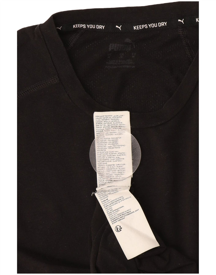 Puma Mens T-Shirt Top Medium Black Cotton