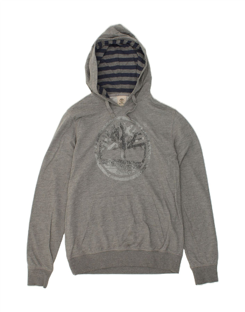 TIMBERLAND Mens Graphic Hoodie Jumper Small Grey Cotton | Vintage Timberland | Thrift | Second-Hand Timberland | Used Clothing | Messina Hembry 