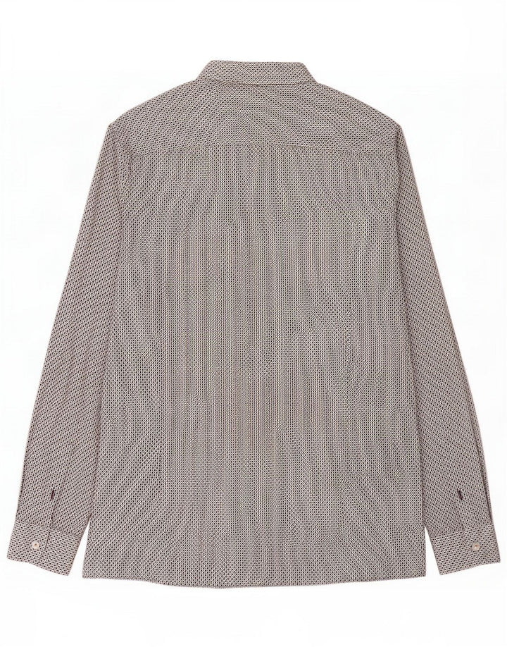Ted Baker Mens Shirt Size 5 XL Black Geometric Cotton