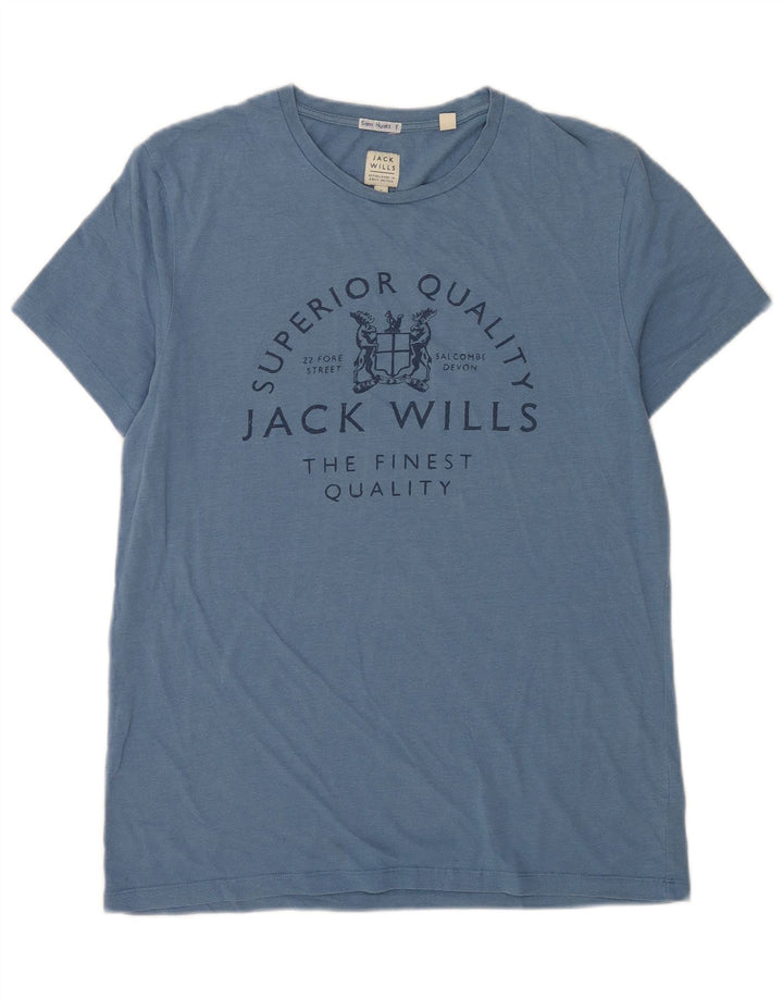 Jack Wills Mens Graphic T-Shirt Top Small Blue Cotton