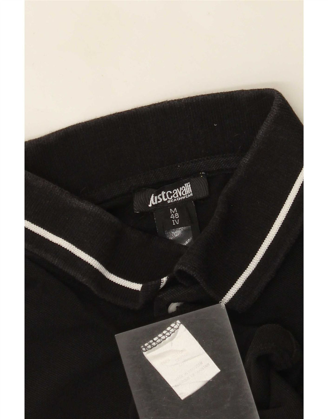 Just Cavalli Mens Polo Shirt IT 48 Small Black Cotton