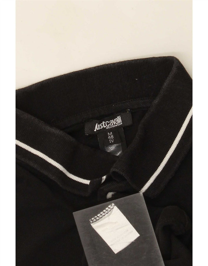 Just Cavalli Mens Polo Shirt IT 48 Small Black Cotton