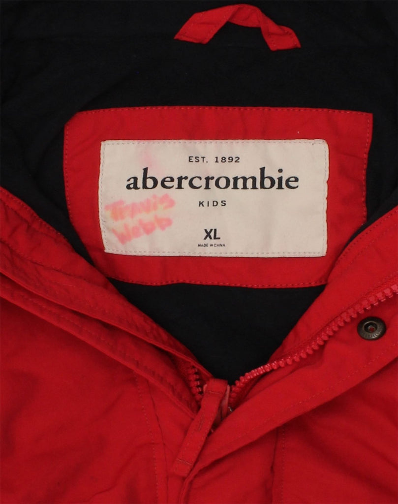 ABERCROMBIE & FITCH Boys Hooded Windbreaker Jacket 11-12 Years XL Red | Vintage Abercrombie & Fitch | Thrift | Second-Hand Abercrombie & Fitch | Used Clothing | Messina Hembry 