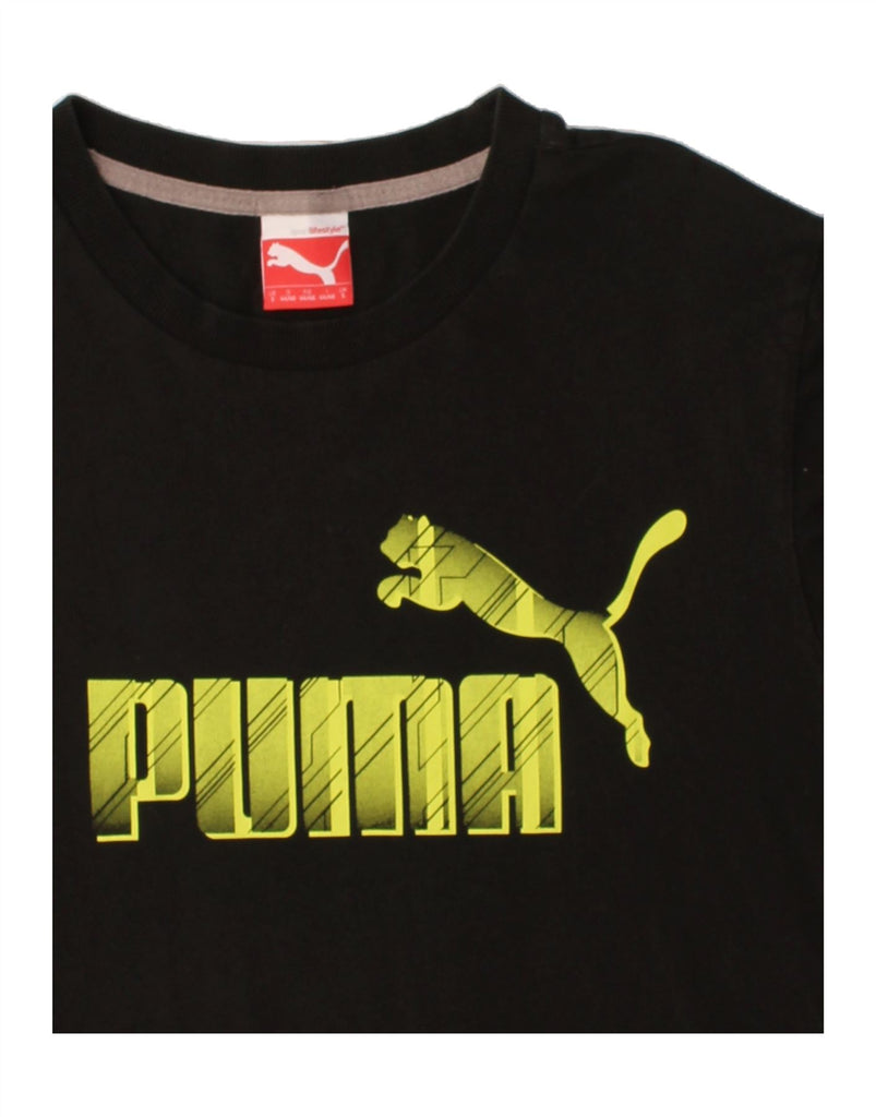 PUMA Mens Graphic T-Shirt Top Small Black Cotton Vintage Puma and Second-Hand Puma from Messina Hembry 
