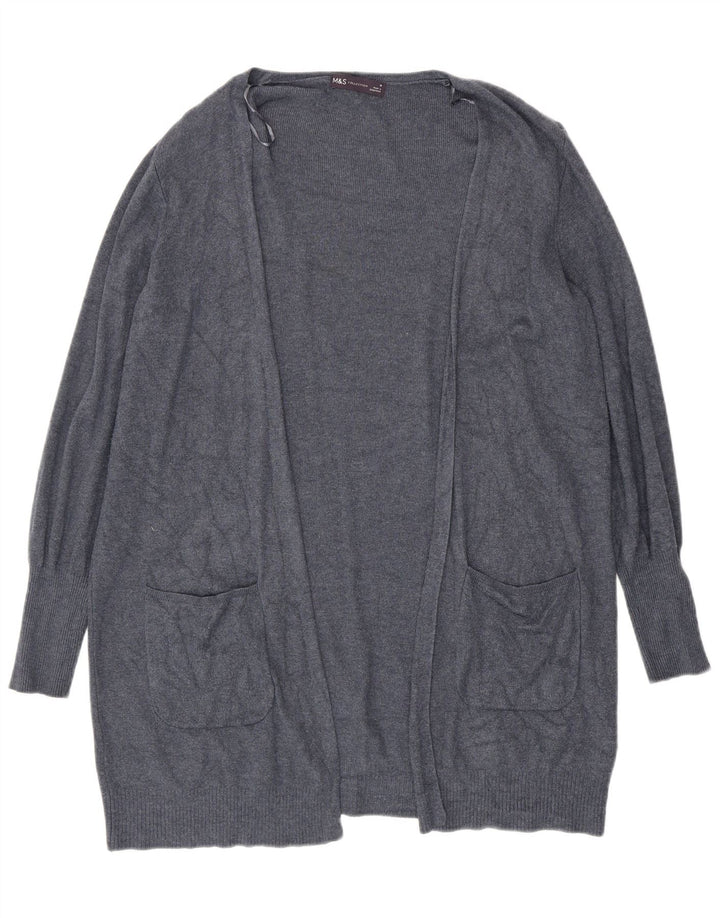 Marks & Spencer Womens Oversized Cardigan Sweater UK 12 Medium Blue