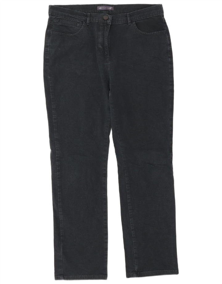 Marks & Spencer Womens Straight Jeans UK 12 Medium W32 L29 Navy Blue Cotton