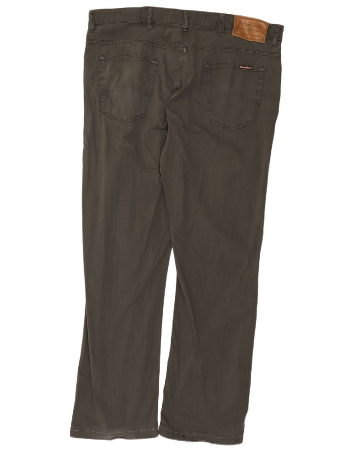 MARLBORO CLASSICS Mens Straight Casual Trousers W42 L34 Grey Cotton