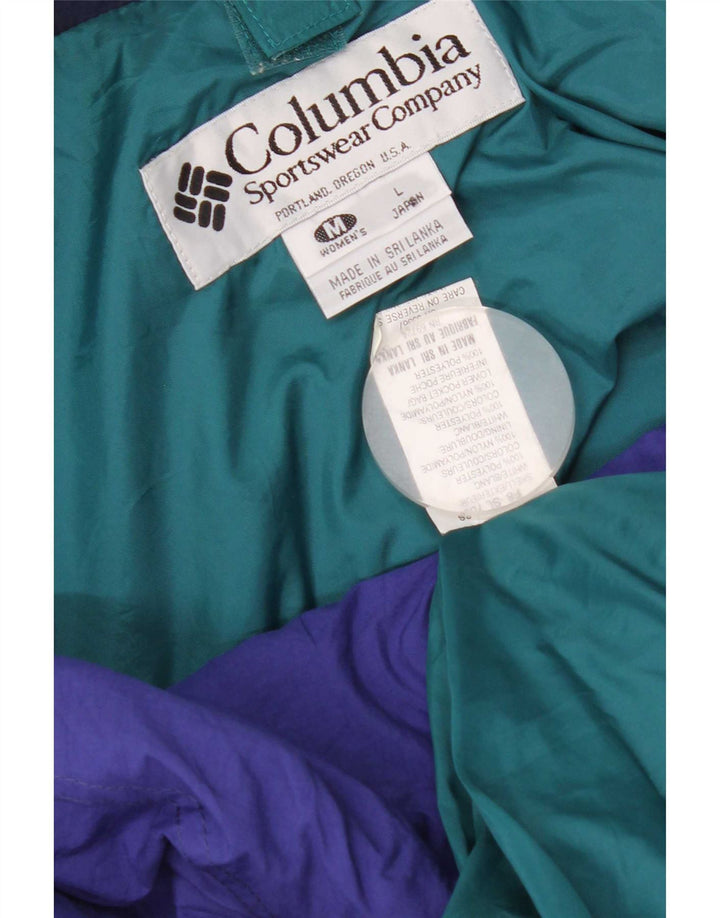 Columbia Womens Oversized Reversible Jacket UK 14 Medium Green Colourblock