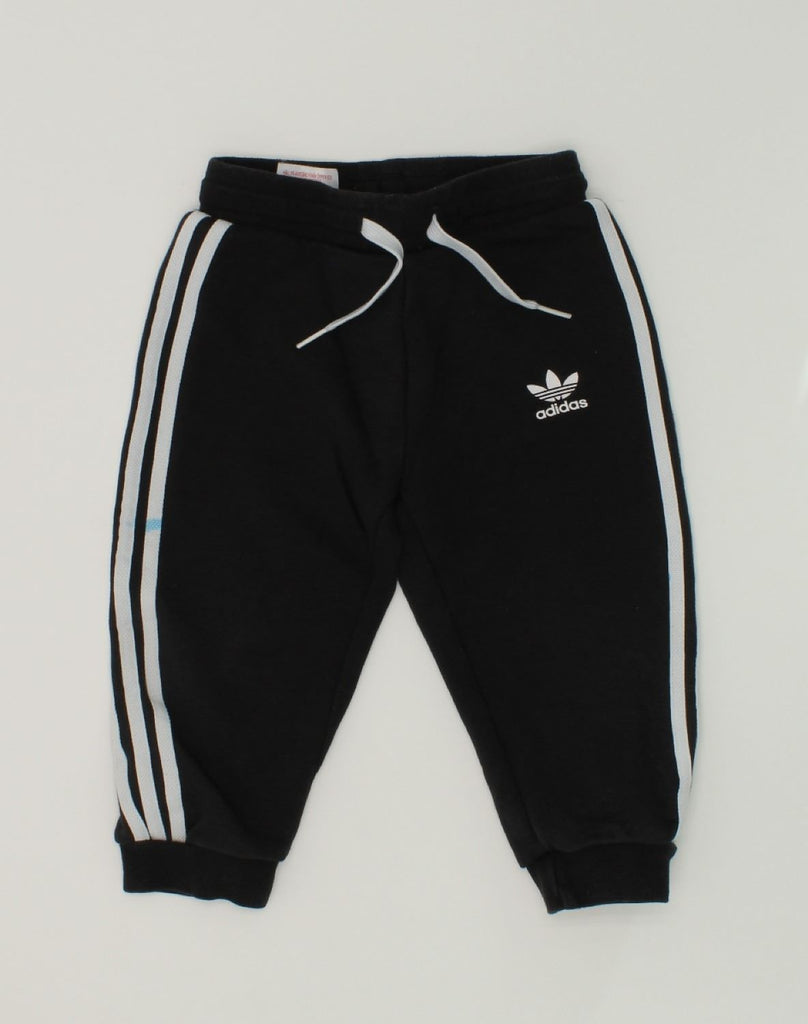 ADIDAS Baby Boys Tracksuit Trousers 12-18 Months Black Cotton | Vintage Adidas | Thrift | Second-Hand Adidas | Used Clothing | Messina Hembry 