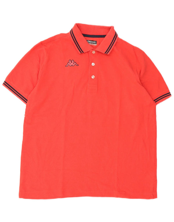 Kappa Mens Polo Shirt Large Orange Cotton