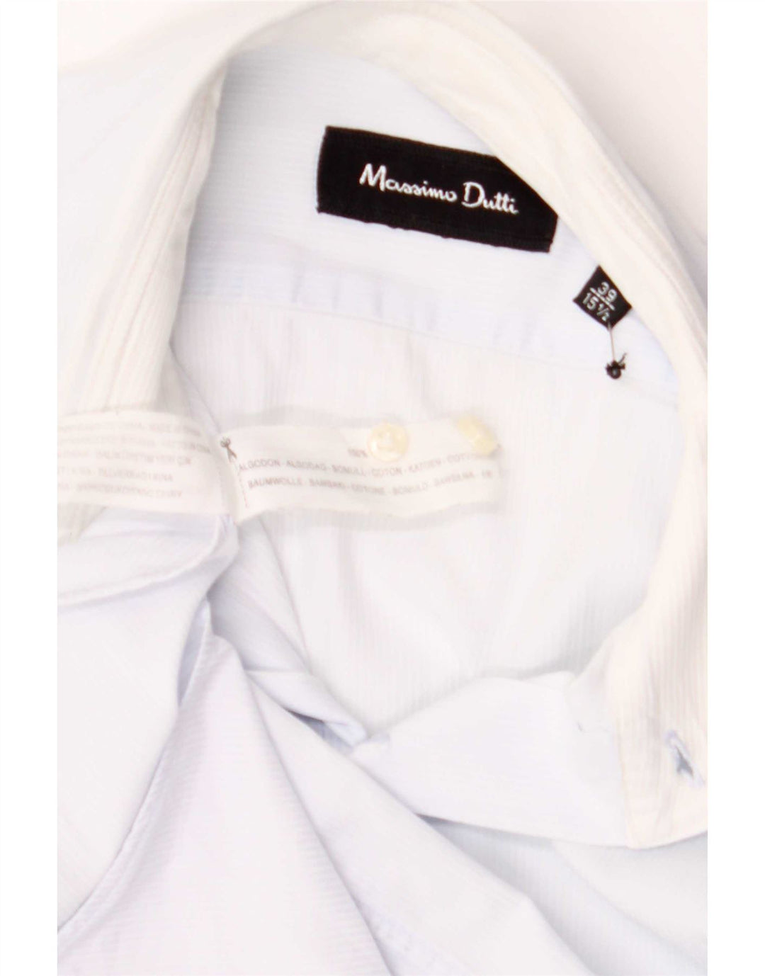 Massimo Dutti Mens Shirt Size 39 15 1/2 Medium Blue Cotton