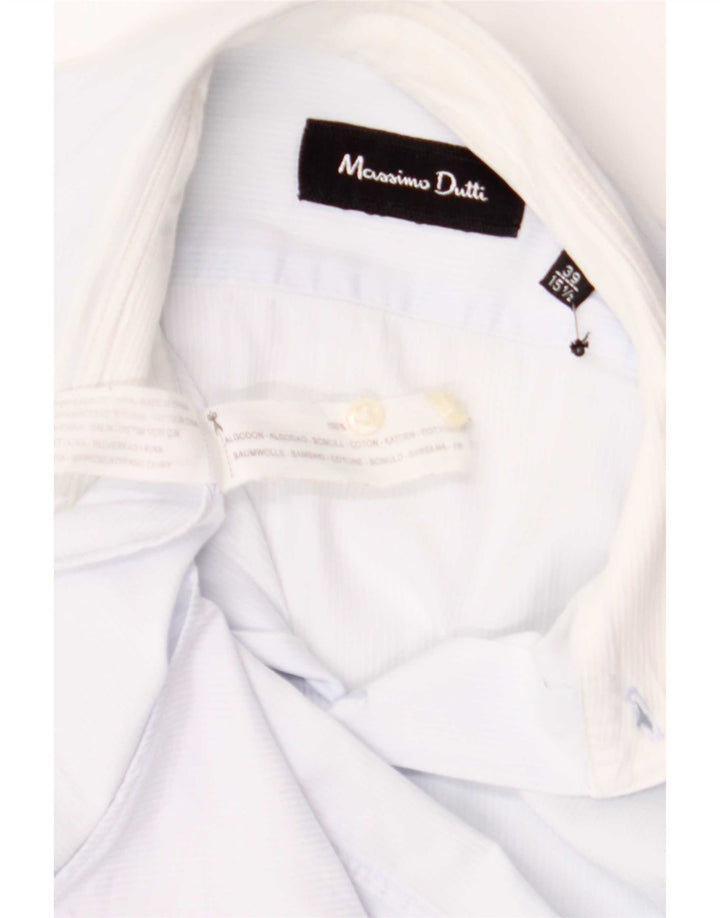 Massimo Dutti Mens Shirt Size 39 15 1/2 Medium Blue Cotton