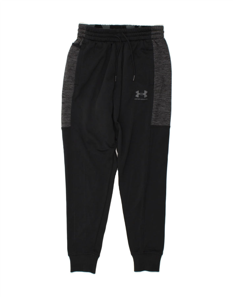 UNDER ARMOUR Mens Tracksuit Trousers Joggers Small Black Colourblock | Vintage Under Armour | Thrift | Second-Hand Under Armour | Used Clothing | Messina Hembry 