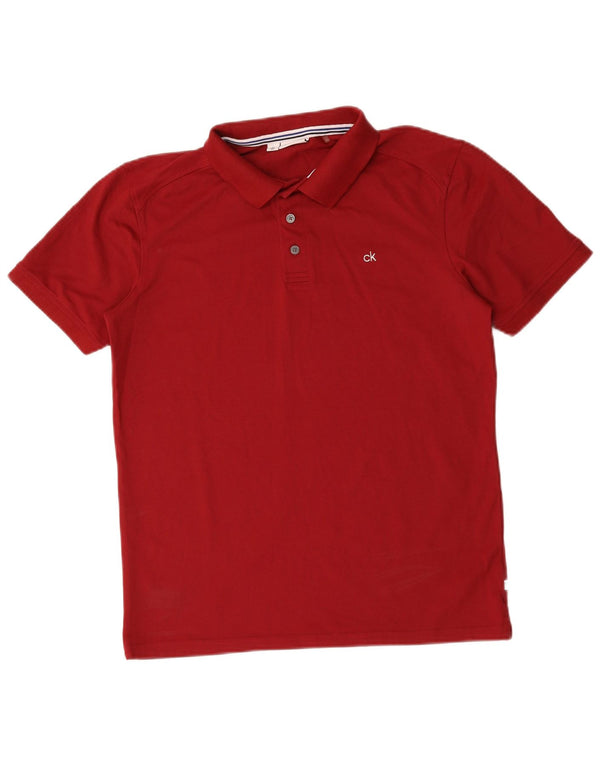 Calvin Klein Mens Golf Polo Shirt Medium Red