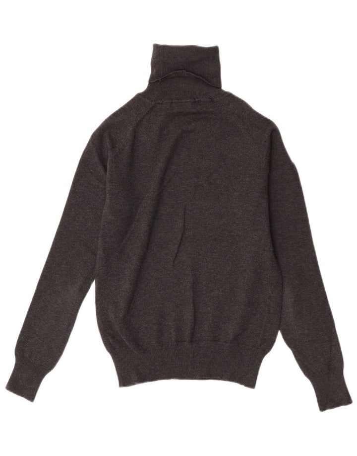 Zara Womens Roll Neck Jumper Sweater UK 10 Small Grey Cotton