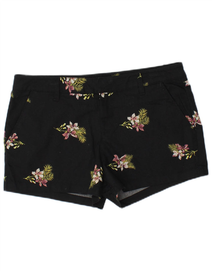 VOLCOM Womens Chino Shorts W29 Medium Black Floral Cotton