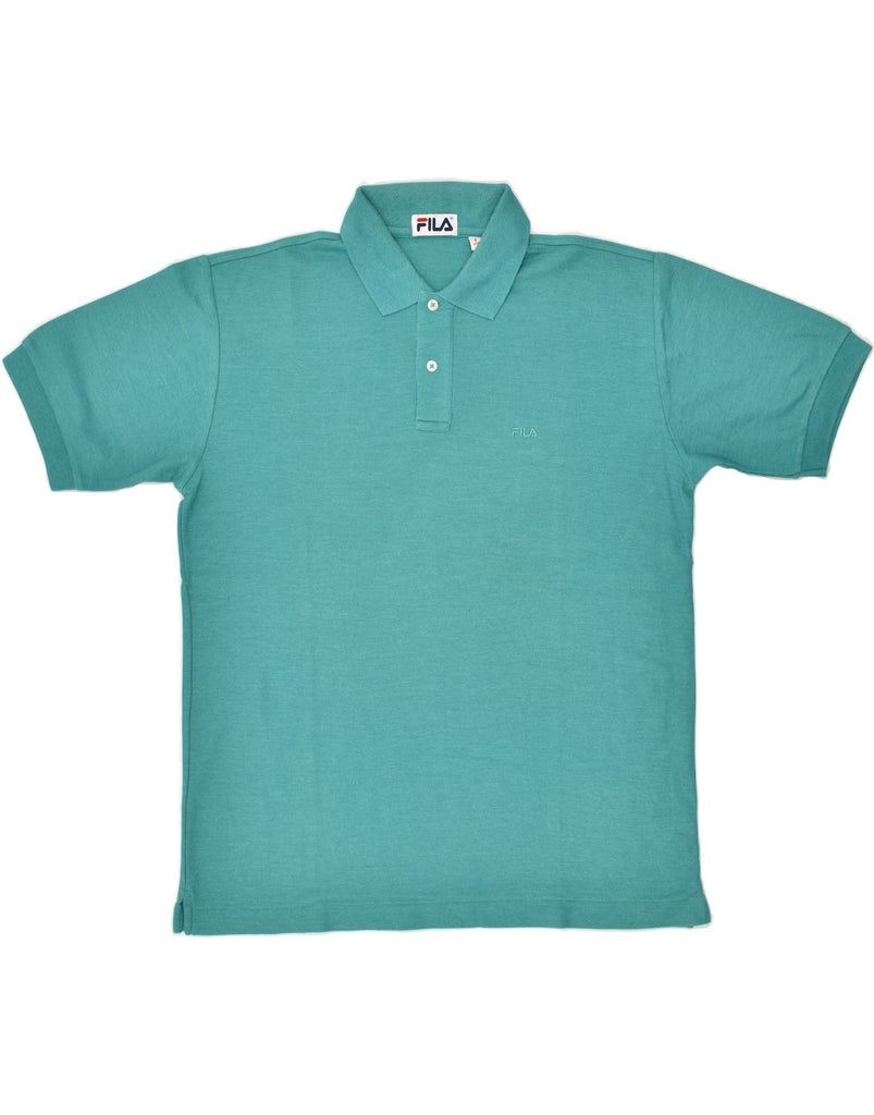 FILA Mens Polo Shirt Medium Turquoise Cotton | Vintage Fila | Thrift | Second-Hand Fila | Used Clothing | Messina Hembry 