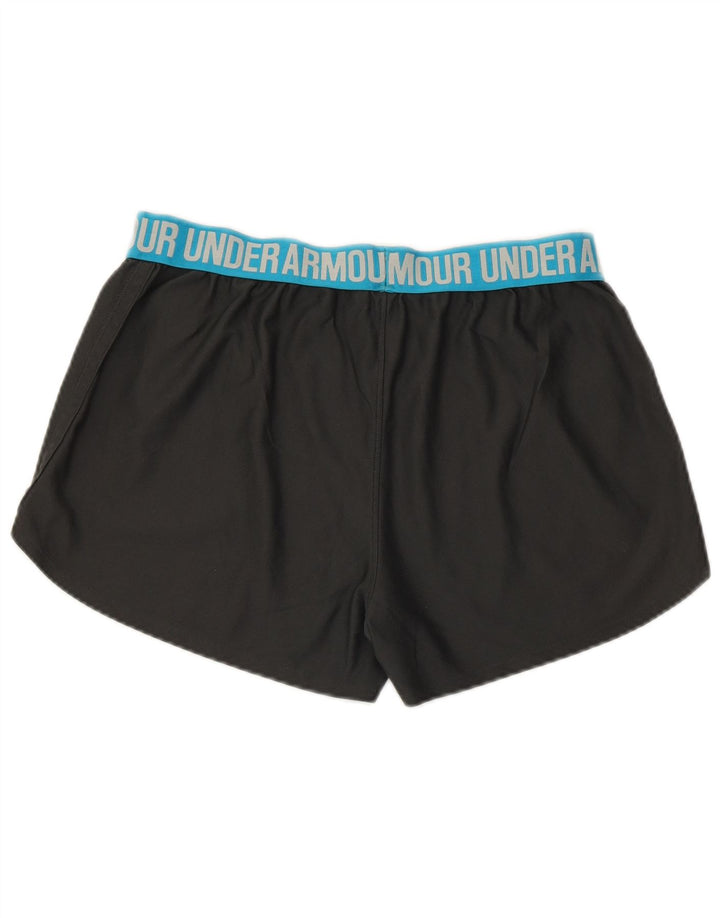 UNDER ARMOUR Womens Graphic Sport Shorts UK 14 Medium  Black Colourblock