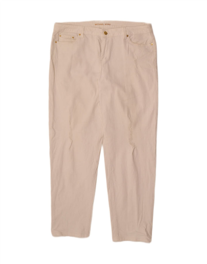 MICHAEL KORS Womens Dillon Straight Jeans US 14 XL W38 L31 White Vintage Michael Kors and Second-Hand Michael Kors from Messina Hembry 