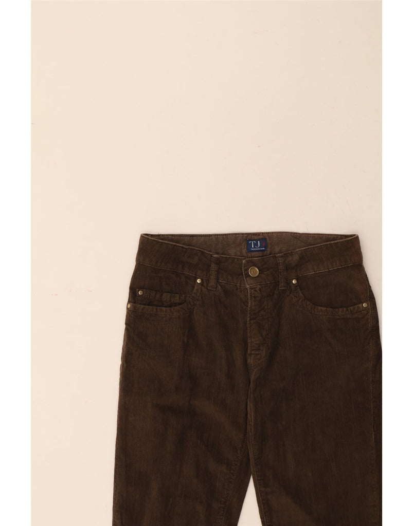TRUSSARDI Womens Slim Corduroy Trousers W24 L32 Brown Cotton Vintage Trussardi and Second-Hand Trussardi from Messina Hembry 