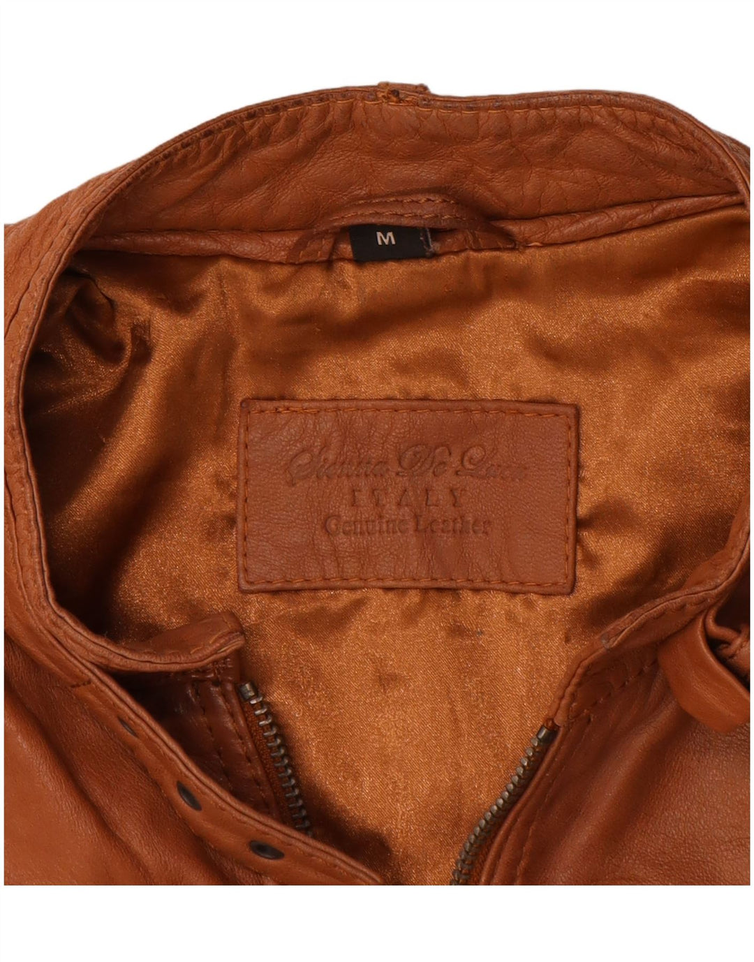 Vintage Womens Crop Leather Jacket UK 14 Medium Brown