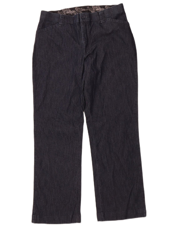 LEE Womens High Waist Straight Jeans US 12 Large W32 L30 Navy Blue Cotton