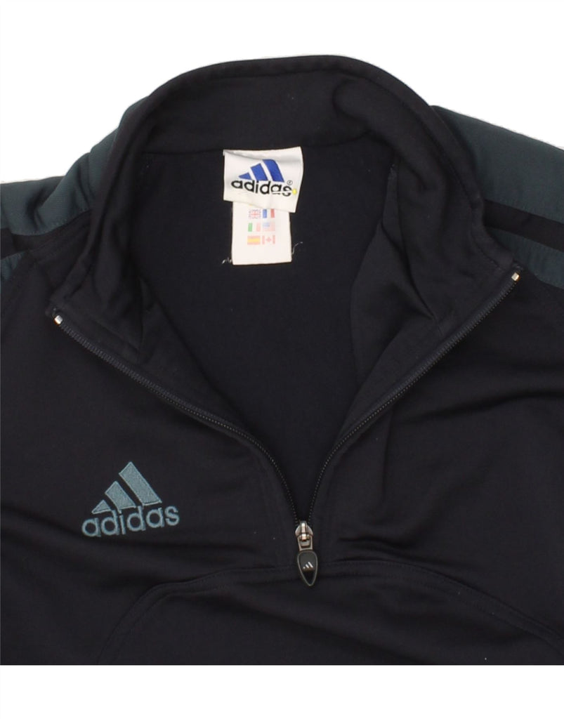 ADIDAS Mens Pullover Tracksuit Top UK 40/42 Medium Navy Blue Colourblock Vintage Adidas and Second-Hand Adidas from Messina Hembry 