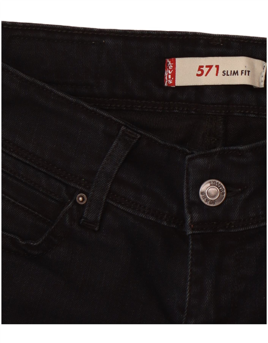LEVI'S Womens 571 Slim Jeans W28 L28 Black
