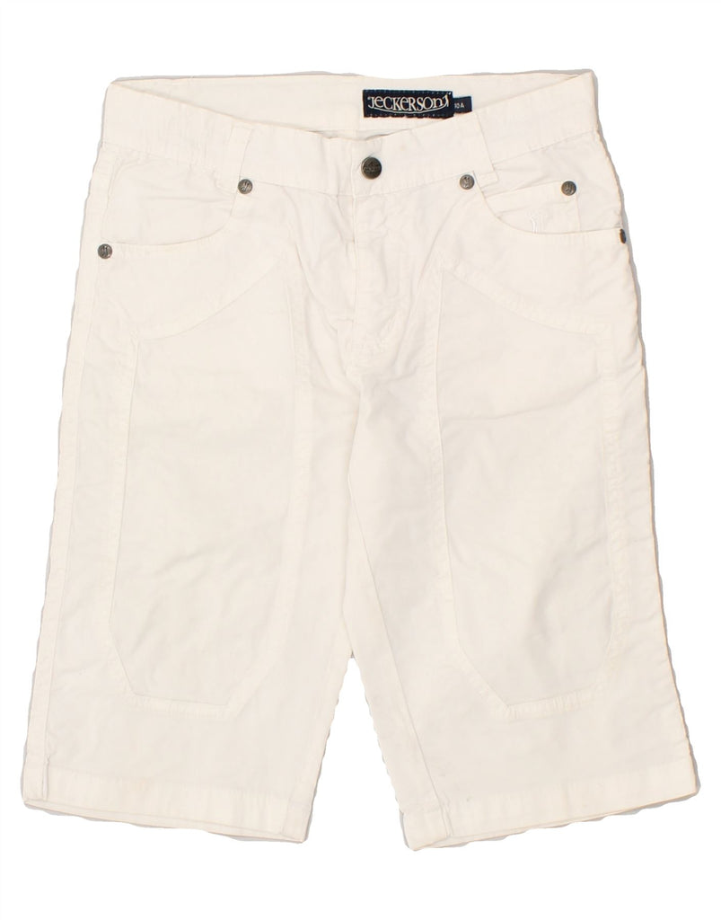 JECKERSON Boys Bermuda Shorts 9-10 Years W24 White Cotton | Vintage Jeckerson | Thrift | Second-Hand Jeckerson | Used Clothing | Messina Hembry 