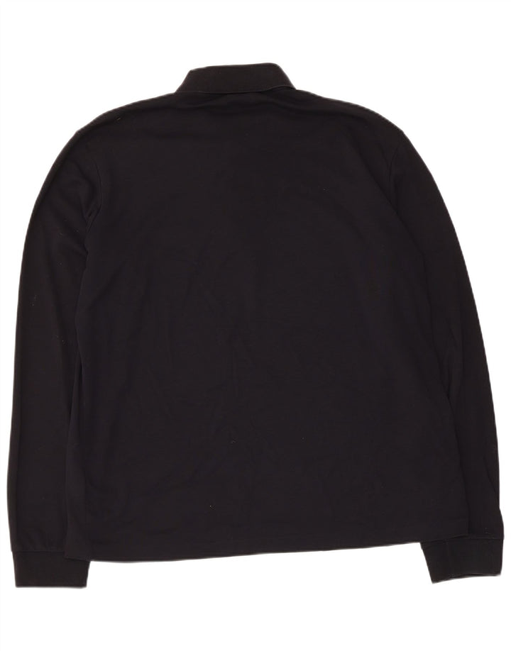Hugo Boss Mens Long Sleeve Polo Shirt Medium Black Cotton