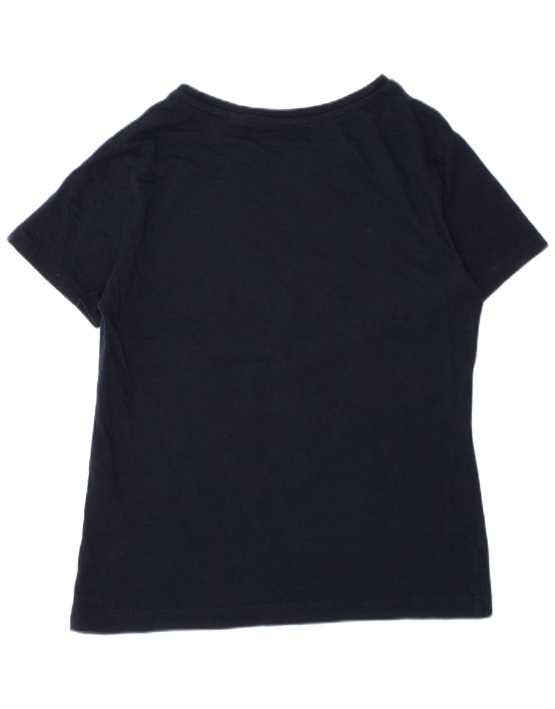 JACK WILLS Girls Graphic T-Shirt Top 8-9 Years Navy Blue Cotton