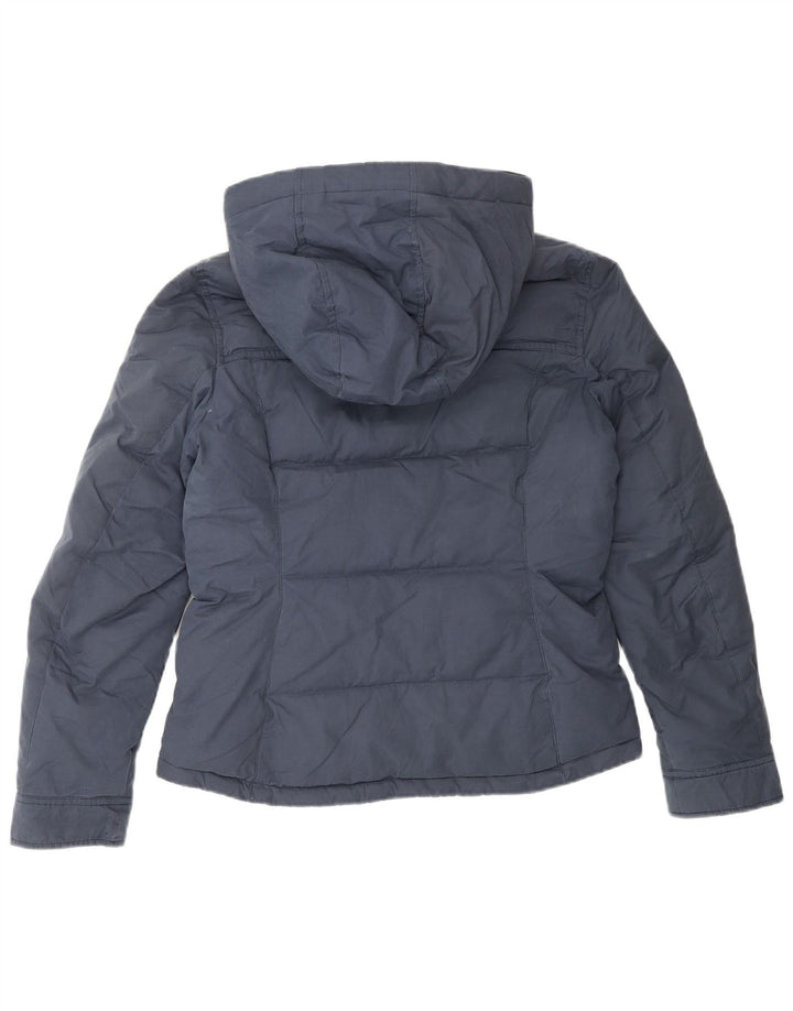 Jack Wills Womens Hooded Padded Jacket UK 8 Small Navy Blue Polyester