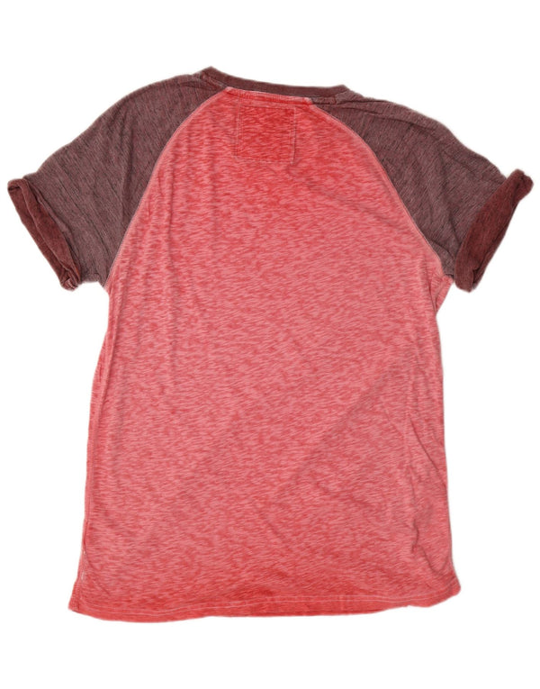 Superdry Mens T-Shirt Top XL Red Colourblock Cotton