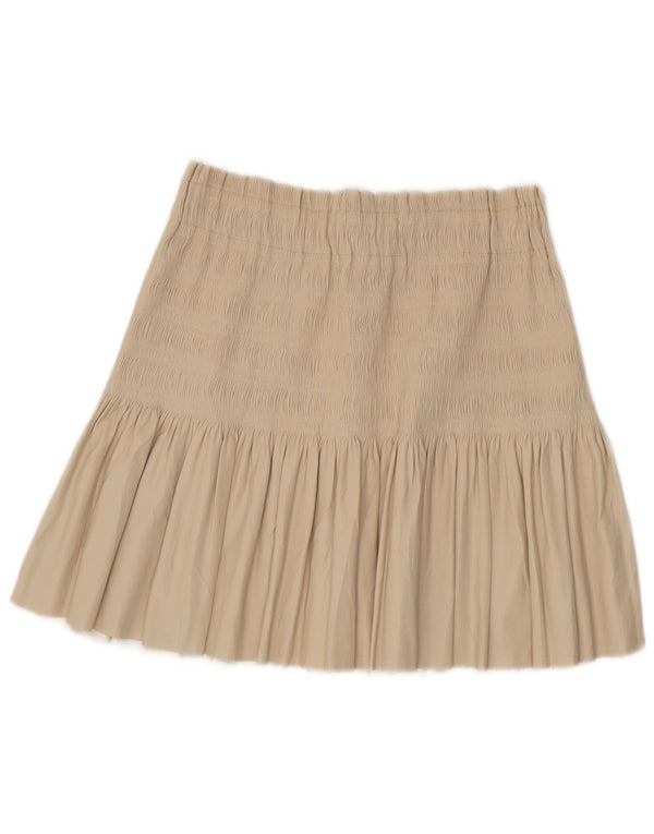 Zara Womens A-Line Skirt Large W34 Beige Polyester