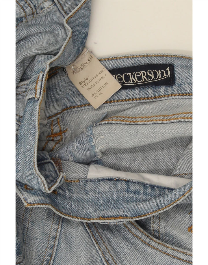 Jeckerson Mens Straight Jeans W36 L32 Blue Cotton