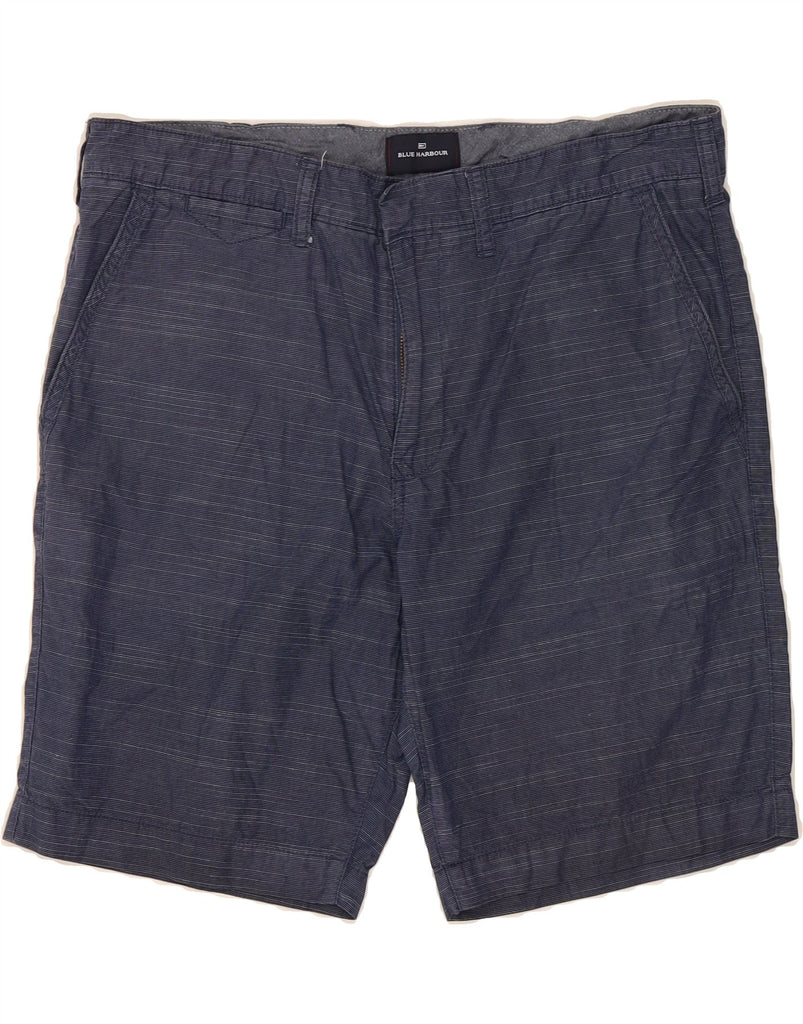 BLUE HARBOUR Mens Chino Shorts W34 Large  Navy Blue Pinstripe Cotton Vintage Blue Harbour and Second-Hand Blue Harbour from Messina Hembry 