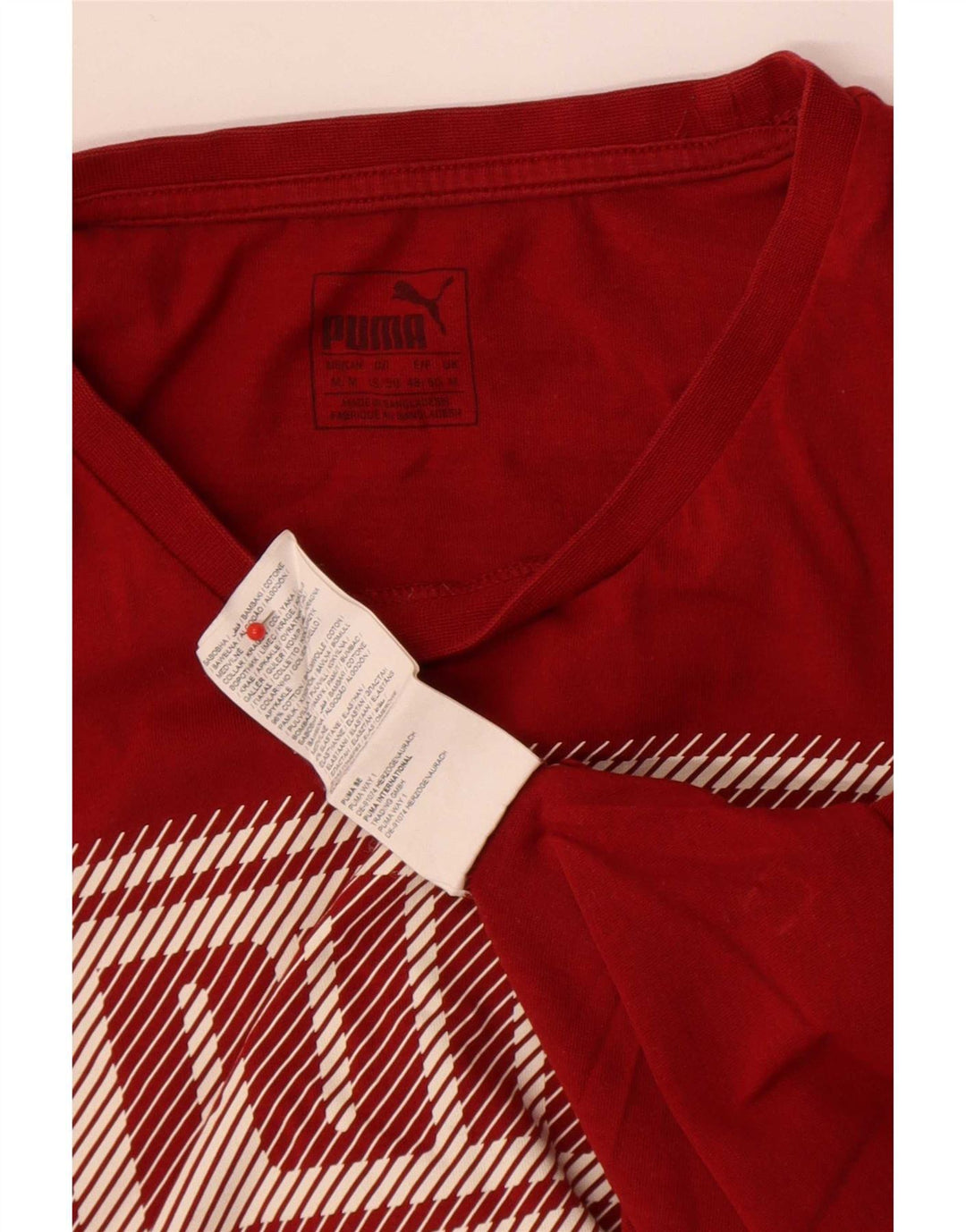 Puma Mens Graphic T-Shirt Top Medium Red Cotton