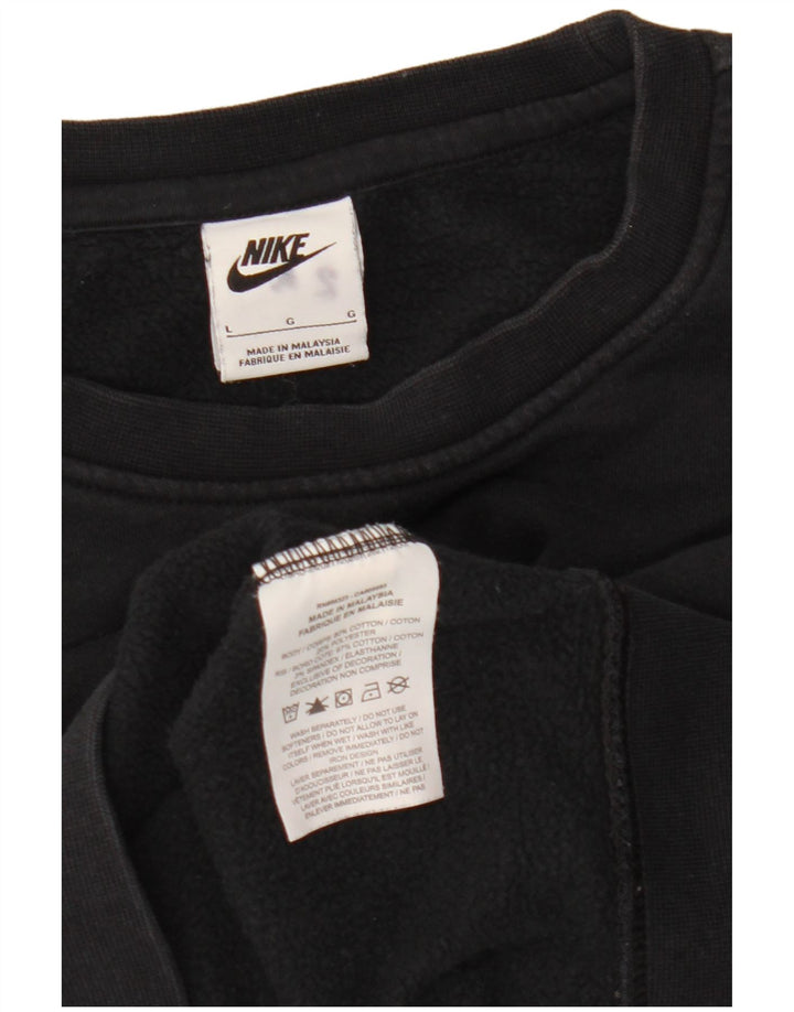 Nike Womens Sweatshirt Jumper UK 16 Large Black Cotton