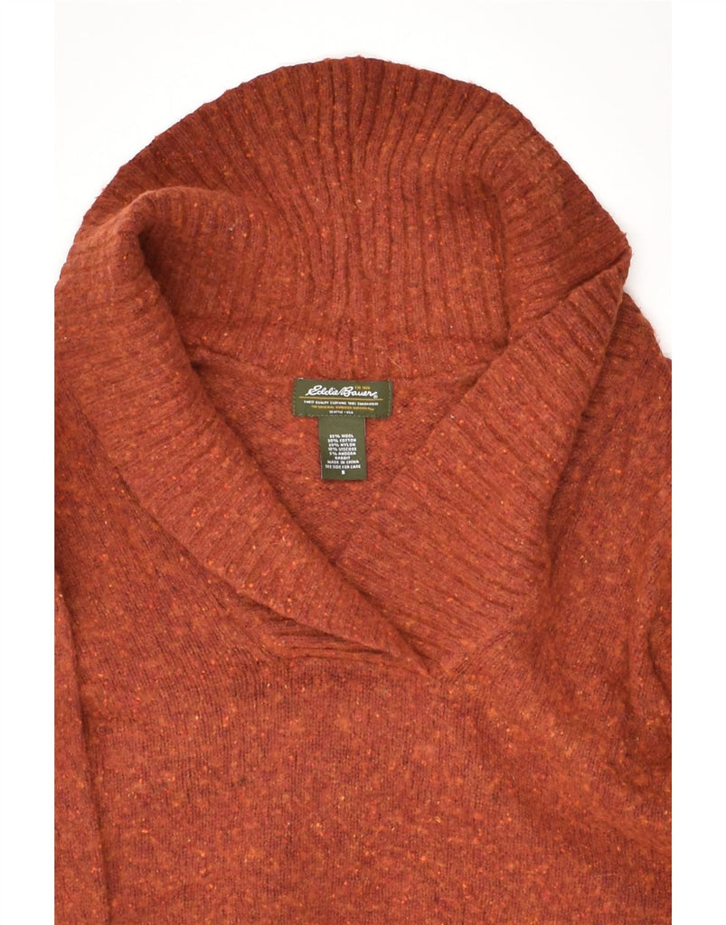 EDDIE BAUER Womens Shawl Neck Jumper Sweater UK 8 Small Orange Wool | Vintage Eddie Bauer | Thrift | Second-Hand Eddie Bauer | Used Clothing | Messina Hembry 