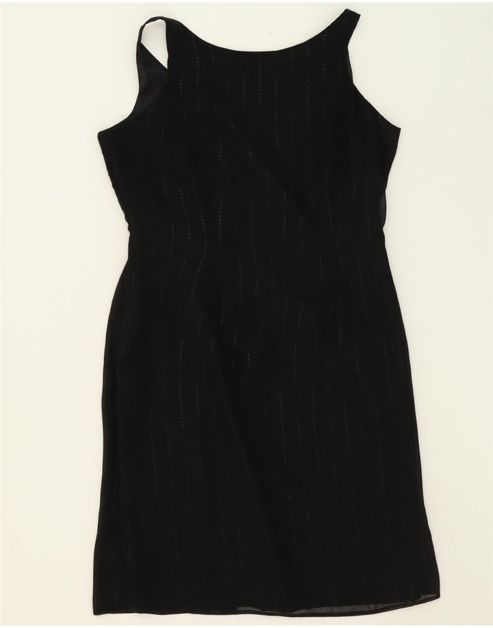 VINTAGE Womens Sleeveless Sheath Dress UK 12 Medium Black Polyester Vintage Vintage and Second-Hand Vintage from Messina Hembry 