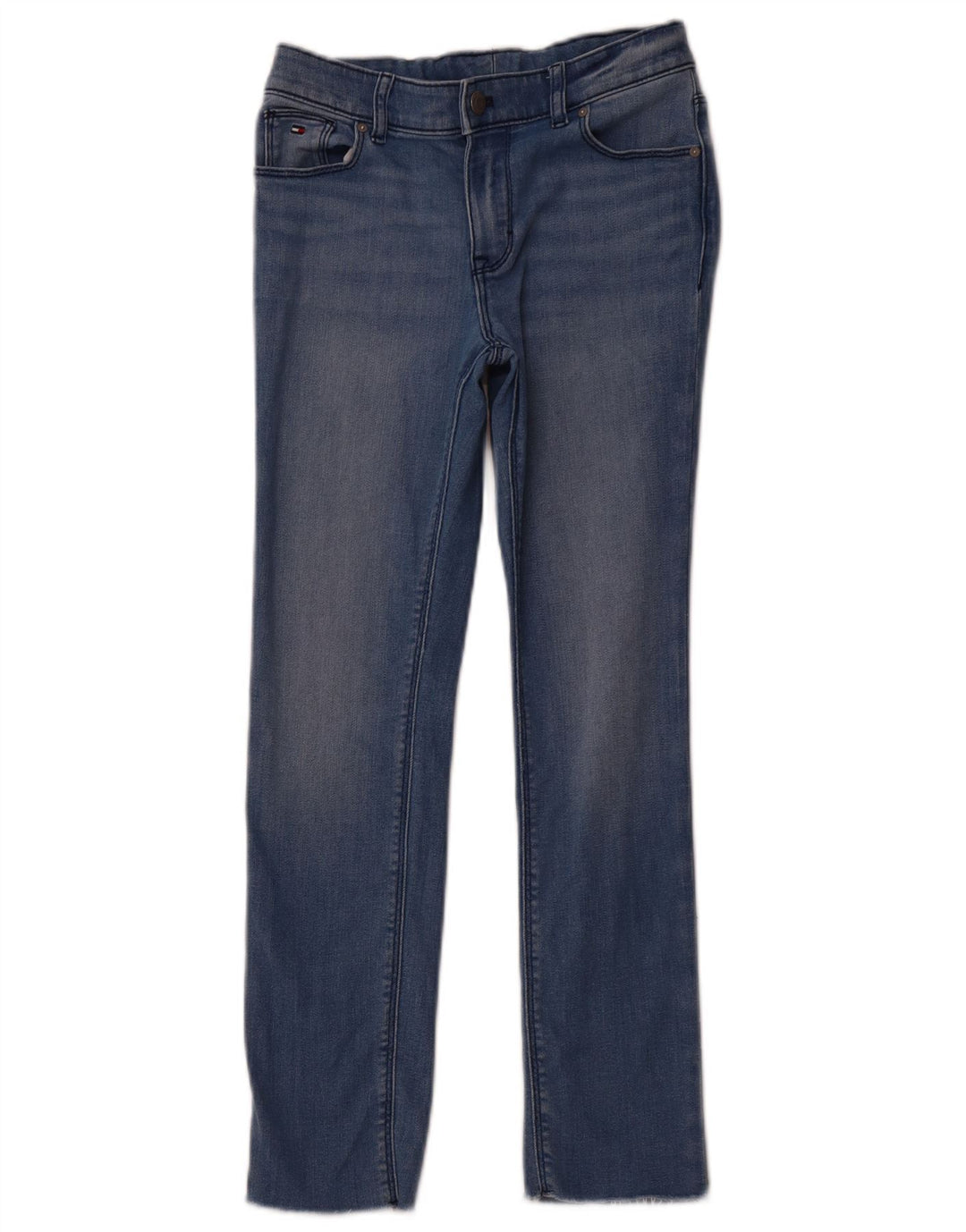 TOMMY HILFIGER Girls Straight Jeans 9-10 Years W24 L25 Navy Blue Cotton