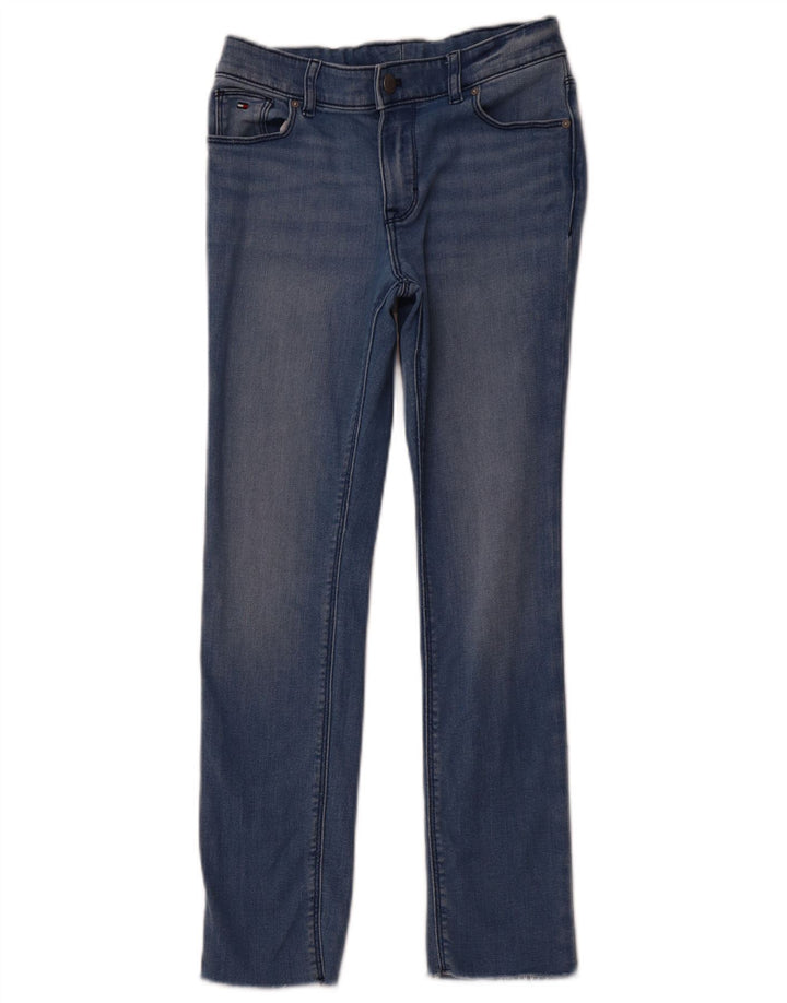TOMMY HILFIGER Girls Straight Jeans 9-10 Years W24 L25 Navy Blue Cotton