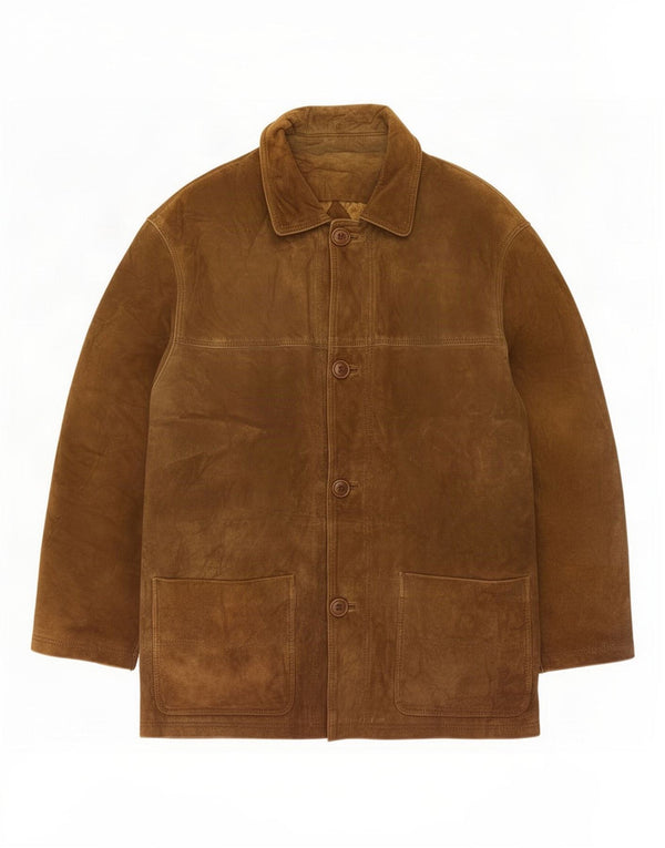 Vintage Mens Suede Jacket UK 36 Small Brown Leather